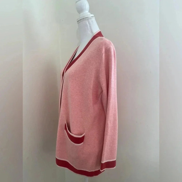 Tuckernuck Lauren Two Tone Pink Cotton & Wool Cardigan Sweater in Size X- Small - Picture 6 of 8